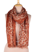 Load image into Gallery viewer, Cheetah Print Wool Shawl from India - Cheetah Elegance | NOVICA