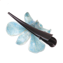 Load image into Gallery viewer, Natural Blue Thai Orchid Hair Clip - Blue Orchid Love | NOVICA