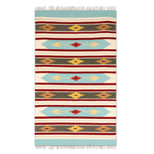 Load image into Gallery viewer, Diamond Pattern Wool Area Rug from India (3x5) - Starry Diamonds | NOVICA