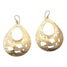 Load image into Gallery viewer, Abstract Drop Brass Dangle Earrings from Bali - Abstract Dew | NOVICA
