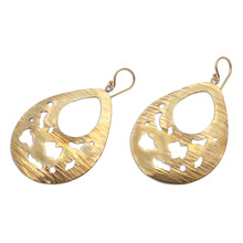 Load image into Gallery viewer, Abstract Drop Brass Dangle Earrings from Bali - Abstract Dew | NOVICA