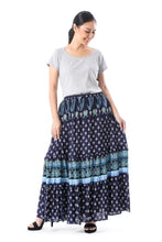 Load image into Gallery viewer, Indigo Paisley Motif Rayon Skirt Crafted in Thailand - Paisley Park | NOVICA