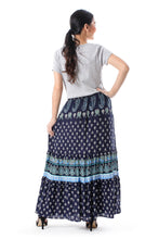Load image into Gallery viewer, Indigo Paisley Motif Rayon Skirt Crafted in Thailand - Paisley Park | NOVICA