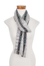 Load image into Gallery viewer, Handwoven Cotton Wrap Scarf in Ash from Guatemala - Elegant Subtlety | NOVICA