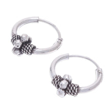 Load image into Gallery viewer, Sterling Silver Hoop Earrings Crafted in Thailand (Set of 3) - Thai Patterns | NOVICA