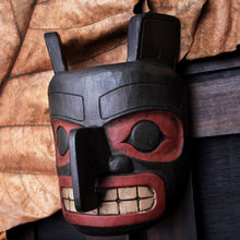 Load image into Gallery viewer, Hand Carved Wood Totem Wall Mask from Indonesia - Totem Head | NOVICA