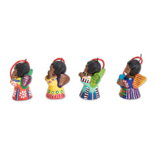 Load image into Gallery viewer, Set of 4 Handcrafted Ceramic Angel Ornaments - Heavenly Angels | NOVICA