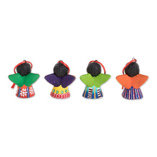 Load image into Gallery viewer, Set of 4 Handcrafted Ceramic Angel Ornaments - Heavenly Angels | NOVICA