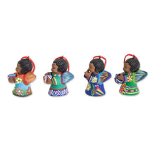 Load image into Gallery viewer, Handcrafted Ceramic Angel Ornaments (Set of 4) - Forest Angels | NOVICA