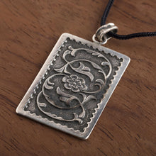 Load image into Gallery viewer, Artisan Crafted Sterling Silver Floral Pendant - Ancient Beauty | NOVICA