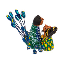 Load image into Gallery viewer, Peacock-Themed Ceramic Nahual Sculpture from Mexico - Pair of Nahuales | NOVICA