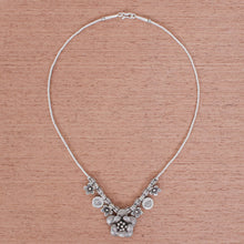 Load image into Gallery viewer, Hill Tribe Beaded Silver Flower Necklace - Garden in Bloom | NOVICA