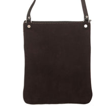 Load image into Gallery viewer, Llama Pattern Leather Accented Suede Sling in Brown - Mountain Llama | NOVICA