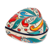Load image into Gallery viewer, Handmade Heart Shaped Ceramic Jewelry Box - Flourishing Heart | NOVICA