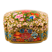 Load image into Gallery viewer, Velvet-Lined Floral Decorative Box - Kashmir Garland | NOVICA