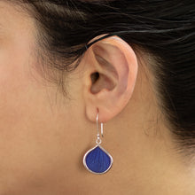 Load image into Gallery viewer, Andean Handmade Sterling Silver Blue Leaf Earrings - Blue Leaf Drops | NOVICA