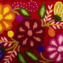 Load image into Gallery viewer, Hand Embroidered Wine Red Wool Cosmetic Bag - Highland Wine | NOVICA