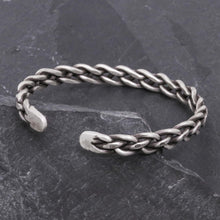 Load image into Gallery viewer, Braided Sterling Silver Cuff Bracelet from Thailand - Stepping Stones | NOVICA
