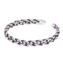 Load image into Gallery viewer, Braided Sterling Silver Cuff Bracelet from Thailand - Stepping Stones | NOVICA