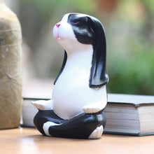 Load image into Gallery viewer, Pregnant Yoga Bunny Wood Sculpture - Expecting Yoga Bunny | NOVICA