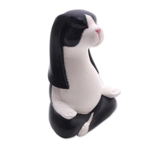 Load image into Gallery viewer, Pregnant Yoga Bunny Wood Sculpture - Expecting Yoga Bunny | NOVICA