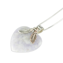 Load image into Gallery viewer, Natural Lavender Jade and Sterling Silver Heart Necklace - Lilac Heart | NOVICA