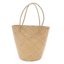 Load image into Gallery viewer, Handwoven Natural Cream Rattan Open Top Tote - Natural Cream | NOVICA