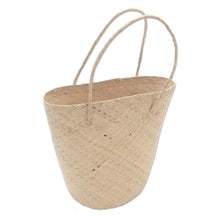 Load image into Gallery viewer, Handwoven Natural Cream Rattan Open Top Tote - Natural Cream | NOVICA