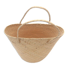 Load image into Gallery viewer, Handwoven Natural Cream Rattan Open Top Tote - Natural Cream | NOVICA
