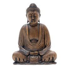 Load image into Gallery viewer, Balinese Wood Buddha in Meditation Sculpture - Buddha Dhyana Mudra | NOVICA