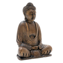 Load image into Gallery viewer, Balinese Wood Buddha in Meditation Sculpture - Buddha Dhyana Mudra | NOVICA