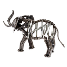 Load image into Gallery viewer, Rustic Recycled Auto Parts Elephant Sculpture - Mighty Rustic Elephant | NOVICA