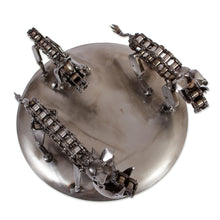 Load image into Gallery viewer, Hand Crafted Recycled Metal Art Boar Family Sculpture - Rustic Wild Boar Family | NOVICA