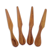 Load image into Gallery viewer, Hand Crafted Teak Wood Spreaders Made in Thailand (Set of 4) - Spread Joy | NOVICA