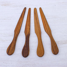 Load image into Gallery viewer, Hand Crafted Teak Wood Spreaders Made in Thailand (Set of 4) - Spread Joy | NOVICA