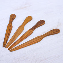 Load image into Gallery viewer, Hand Crafted Teak Wood Spreaders Made in Thailand (Set of 4) - Spread Joy | NOVICA