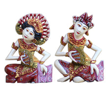 Load image into Gallery viewer, Hand Crafted Balinese Dancer Sculptures (Pair) - Kecak Janger Dancers | NOVICA