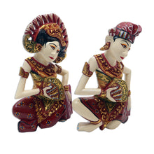 Load image into Gallery viewer, Hand Crafted Balinese Dancer Sculptures (Pair) - Kecak Janger Dancers | NOVICA