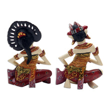 Load image into Gallery viewer, Hand Crafted Balinese Dancer Sculptures (Pair) - Kecak Janger Dancers | NOVICA