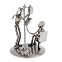 Load image into Gallery viewer, Rustic Auto Parts Sculpture of Infusion Nurse - Rustic Infusion Nurse | NOVICA