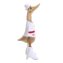 Load image into Gallery viewer, Nurse Duck Sculpture Hand Carved from Bamboo and Acacia - Nurse Duck | NOVICA