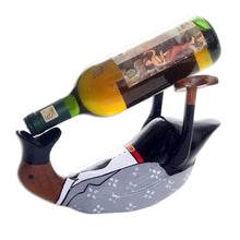 Load image into Gallery viewer, Charming and Dapper Duck Wood Bottle Holder - Gentleman's Choice | NOVICA