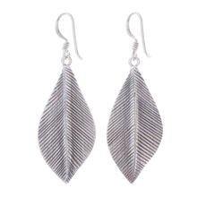 Load image into Gallery viewer, Sterling Silver Dangle Earrings Leaves - Tulsi Leaf | NOVICA
