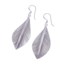 Load image into Gallery viewer, Sterling Silver Dangle Earrings Leaves - Tulsi Leaf | NOVICA