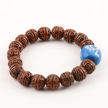 Load image into Gallery viewer, Handcrafted Indian Brown & Blue Terracotta Unity Bracelet - Omkara Unity | NOVICA