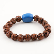 Load image into Gallery viewer, Handcrafted Indian Brown & Blue Terracotta Unity Bracelet - Omkara Unity | NOVICA