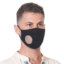 Load image into Gallery viewer, 1 Olive Green-1 Black-One 2-Layer Contoured Rayon Masks - Positive Mantras | NOVICA