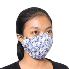 Load image into Gallery viewer, 3 Contoured Blue & Grey Print Double Cotton Masks - Pretty Prints and Paisley | NOVICA