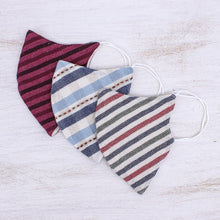 Load image into Gallery viewer, 3 Handcrafted Thai Cotton Filter Pocket Adult Face Masks - Today's Styles | NOVICA