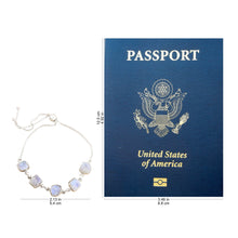 Load image into Gallery viewer, Freeform Rainbow Moonstone Link Bracelet - Modern Harmony | NOVICA